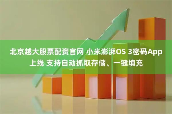 北京越大股票配资官网 小米澎湃OS 3密码App上线 支持自动抓取存储、一键填充